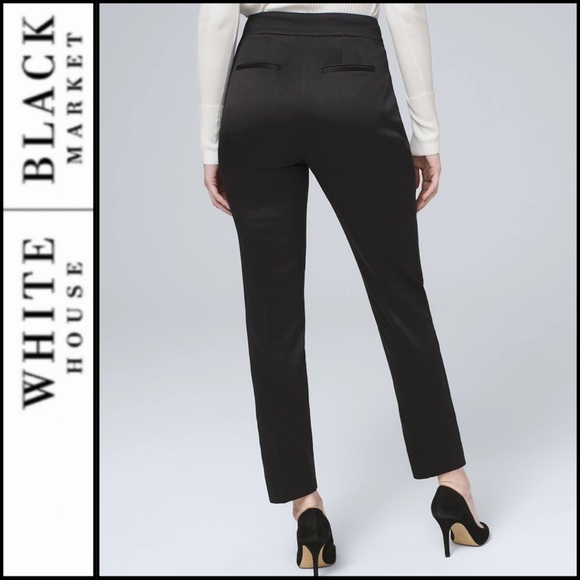 NWT WHBM Bow-Belt Satin Tapered Pants - Picture 3 of 11